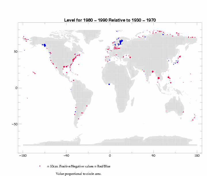 variability of the period 1980-1990 relative to the period 1930-1970